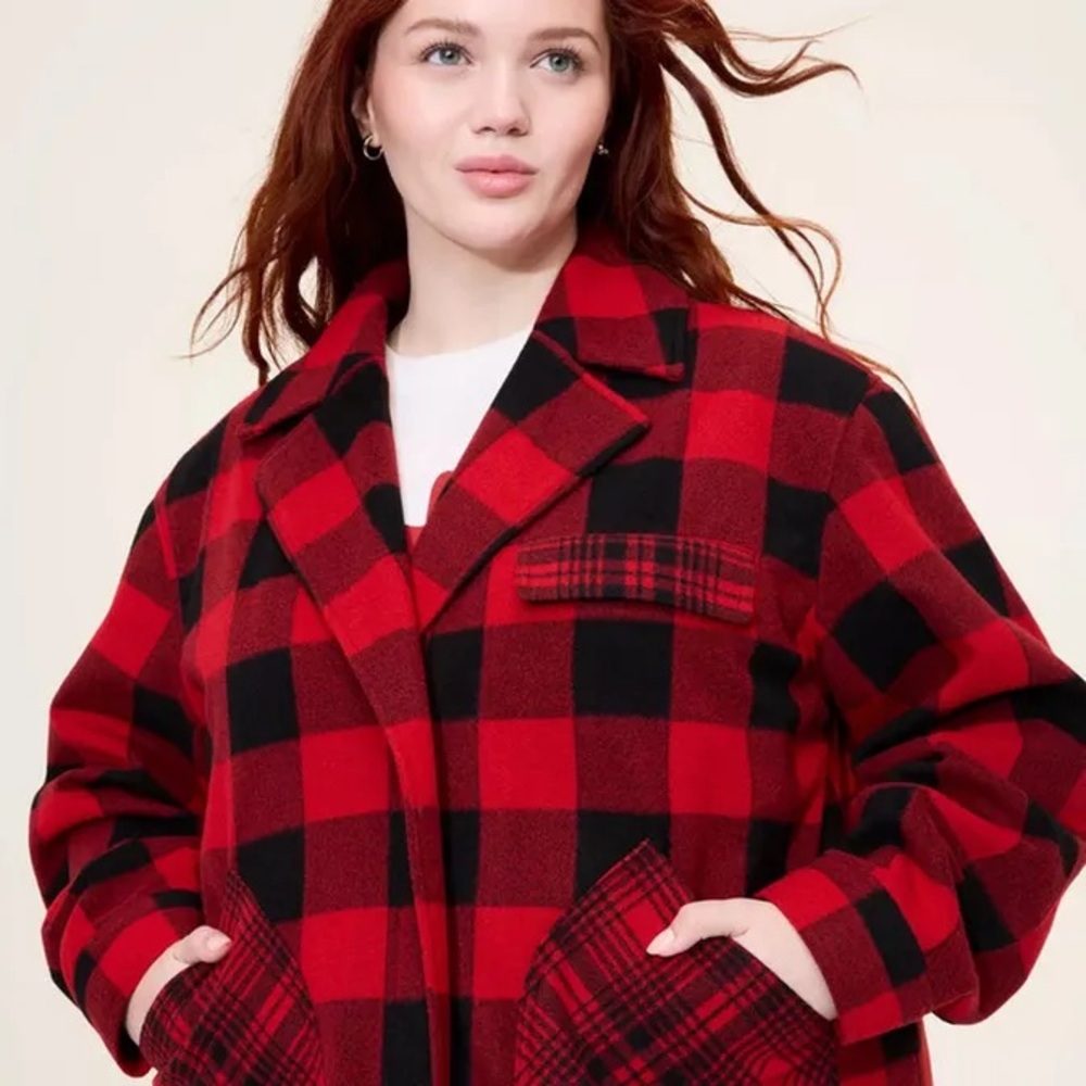 Woolrich Women's Buffalo Check Melton Jacket - Picture 2 of 9